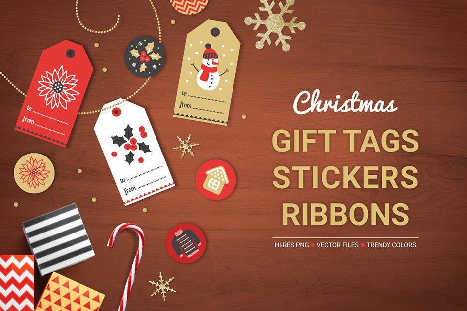 Christmas Ribbons, Stickers & Tags