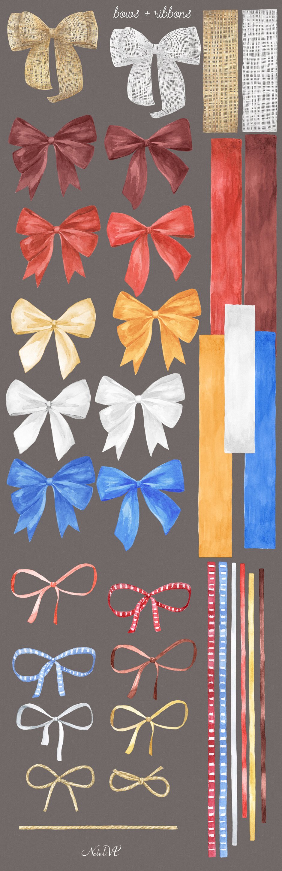 Bows & Ribbons Watercolor Set
