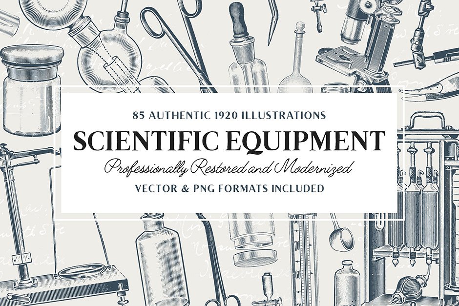 85 Science Equipment Illustrations