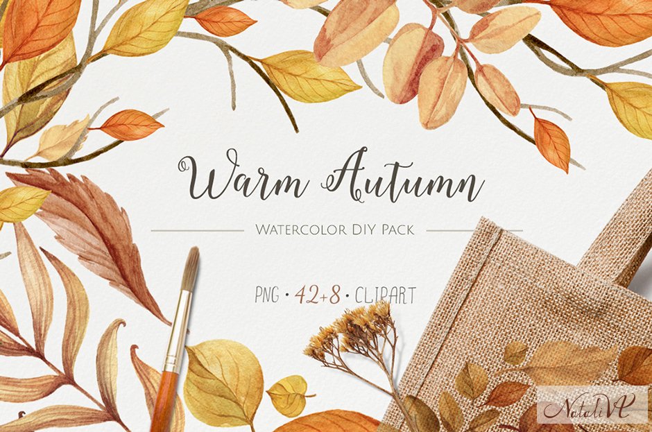 Warm Autumn Watercolor DIY Pack