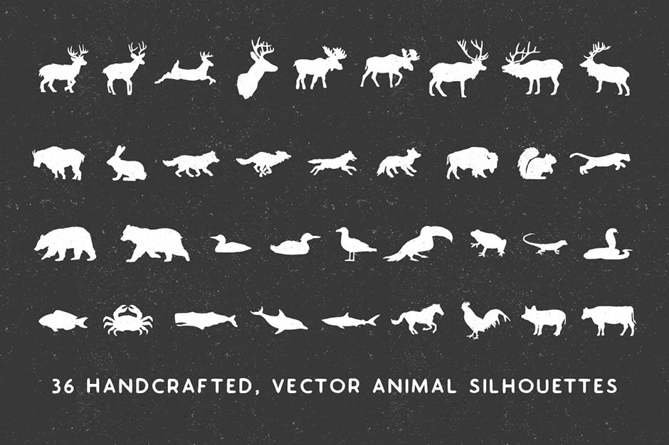 Hand-made Animal Silhouette Pack