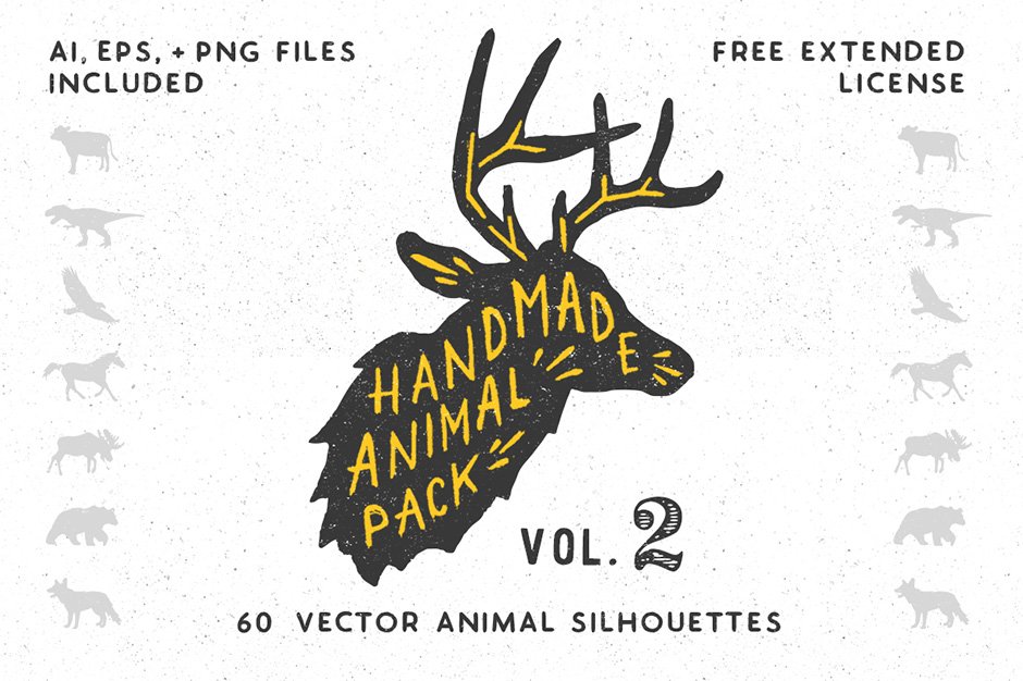 Hand-made Animal Silhouette Pack 2