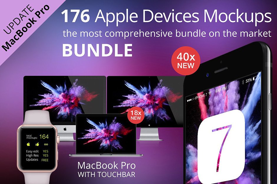 176 Apple Devices Mockups Megabundle