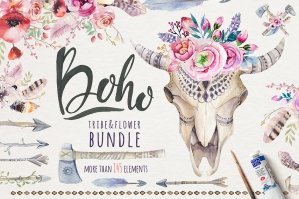 Boho Tribe and Flowers Bundle