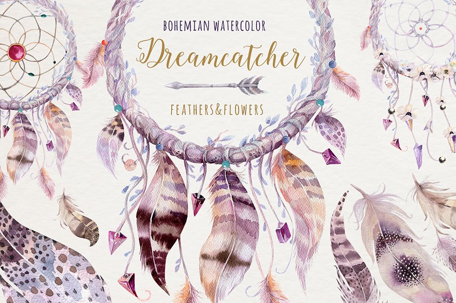 …Bohemian Watercolor Dreamcatchers II