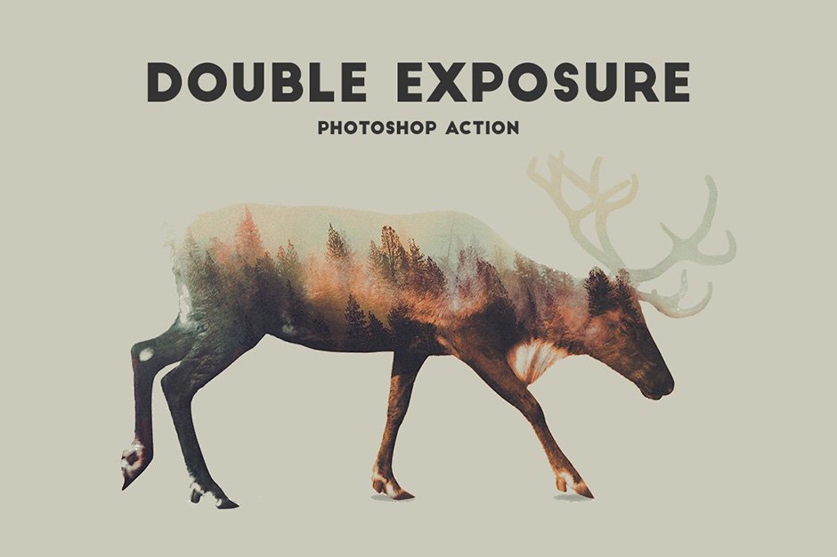 Double Exposure Photoshop Action Pro
