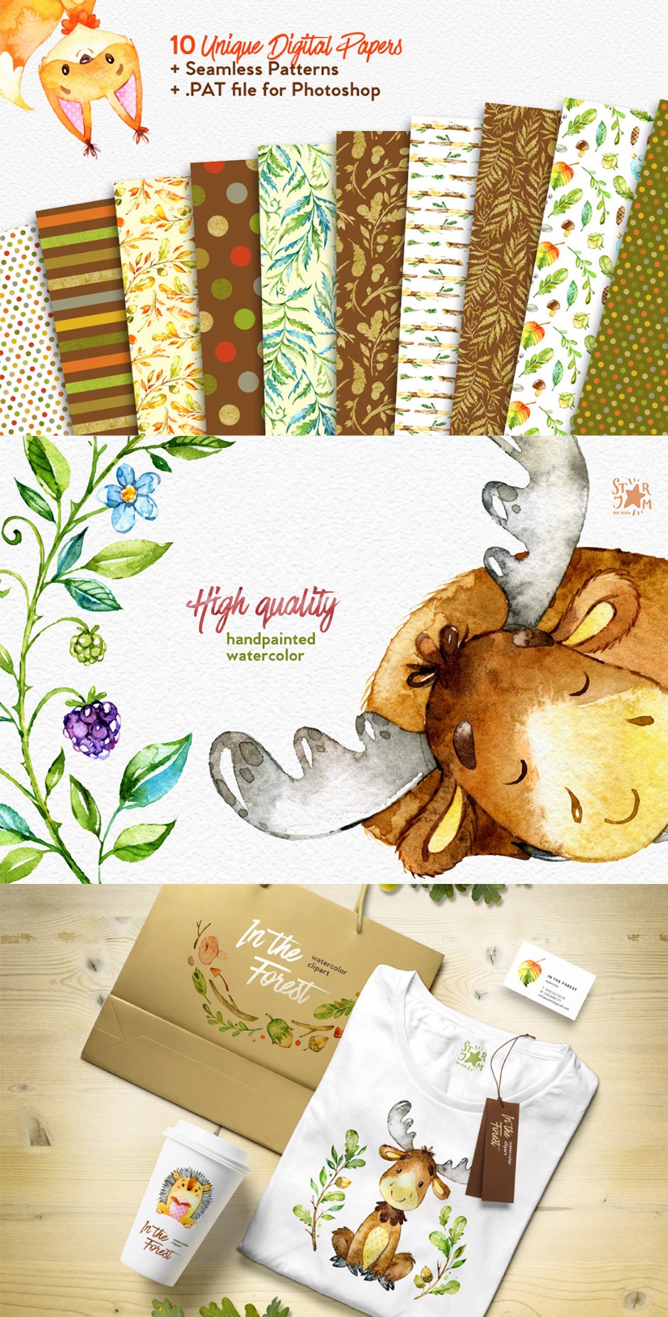 In The Forest Watercolor Bundle