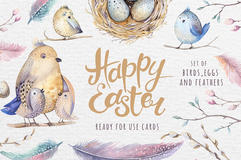 …Watercolor Happy Easter Cards