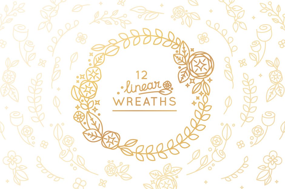 12 Linear Wreaths