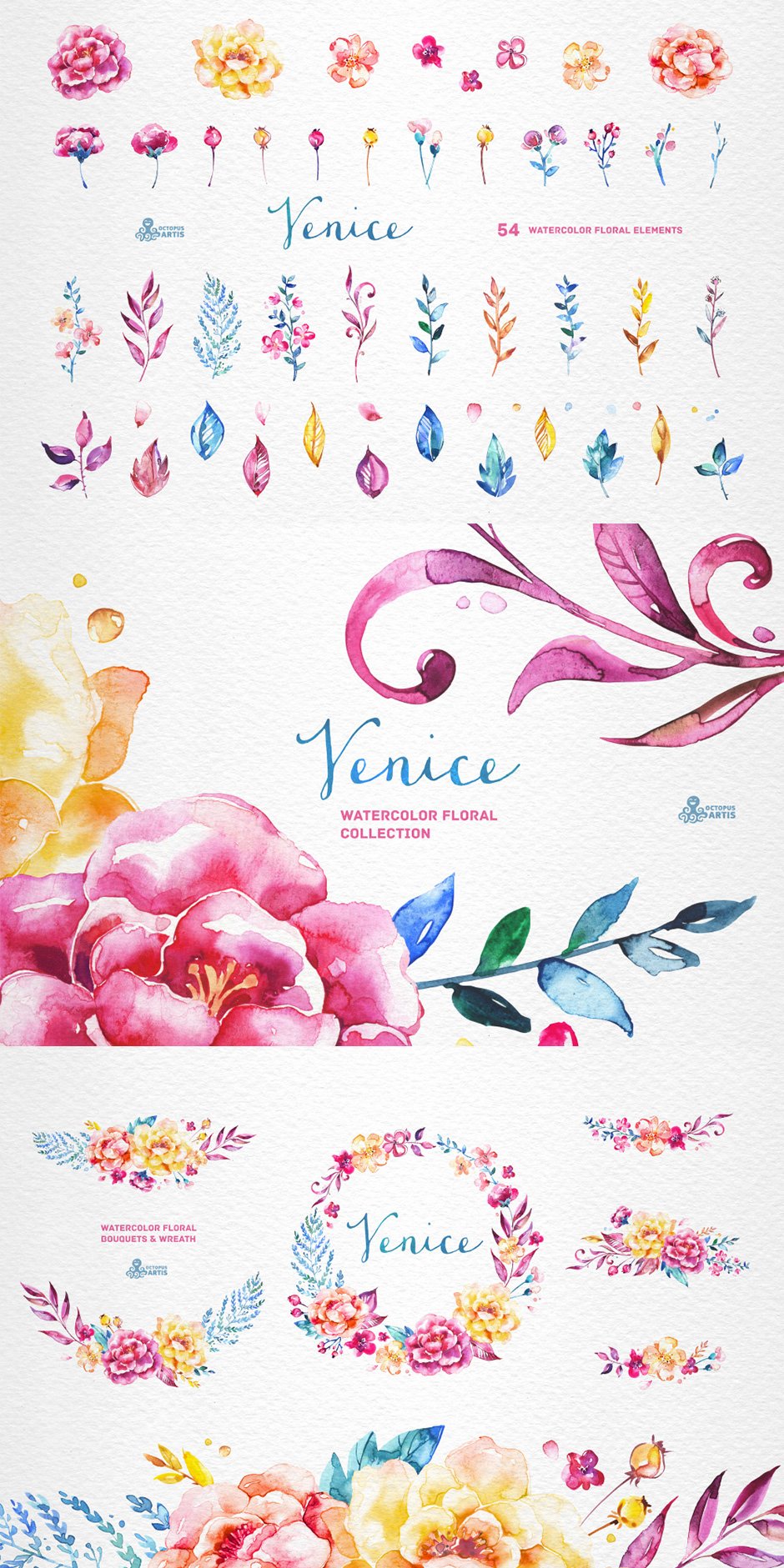Venice Watercolor Floral Collection