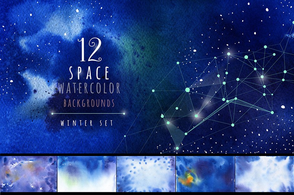 Watercolor Space Backgrounds