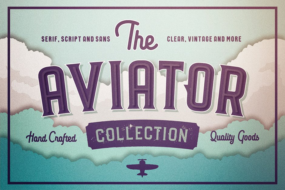 The aviator vintage font colletion