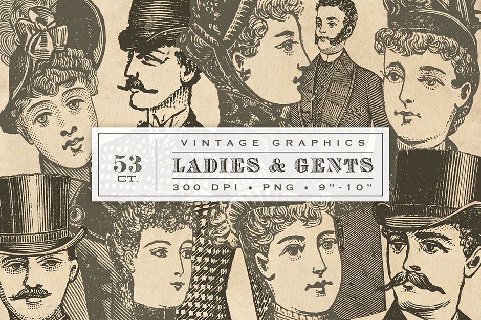 Antique Ladies & Gentleman Graphics