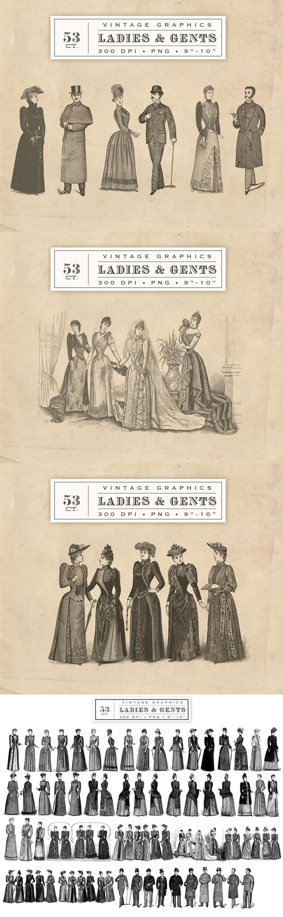 Antique Ladies & Gentleman Graphics