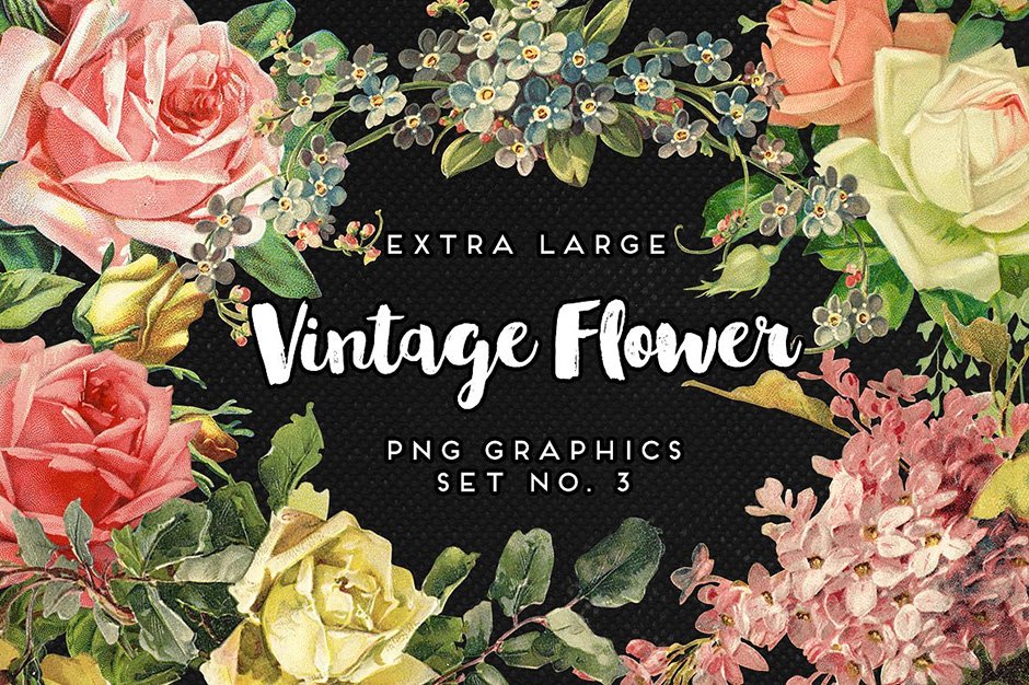 Vintage Flowers Graphics No. 3