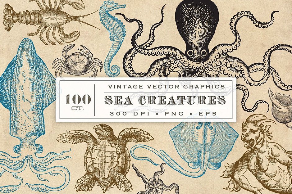 Vintage Sea Creatures & Monsters