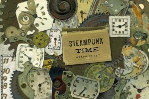Steampunk Time Graphics Set