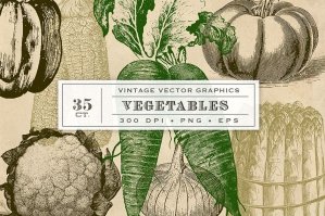 Vintage Vegetable Garden Graphics