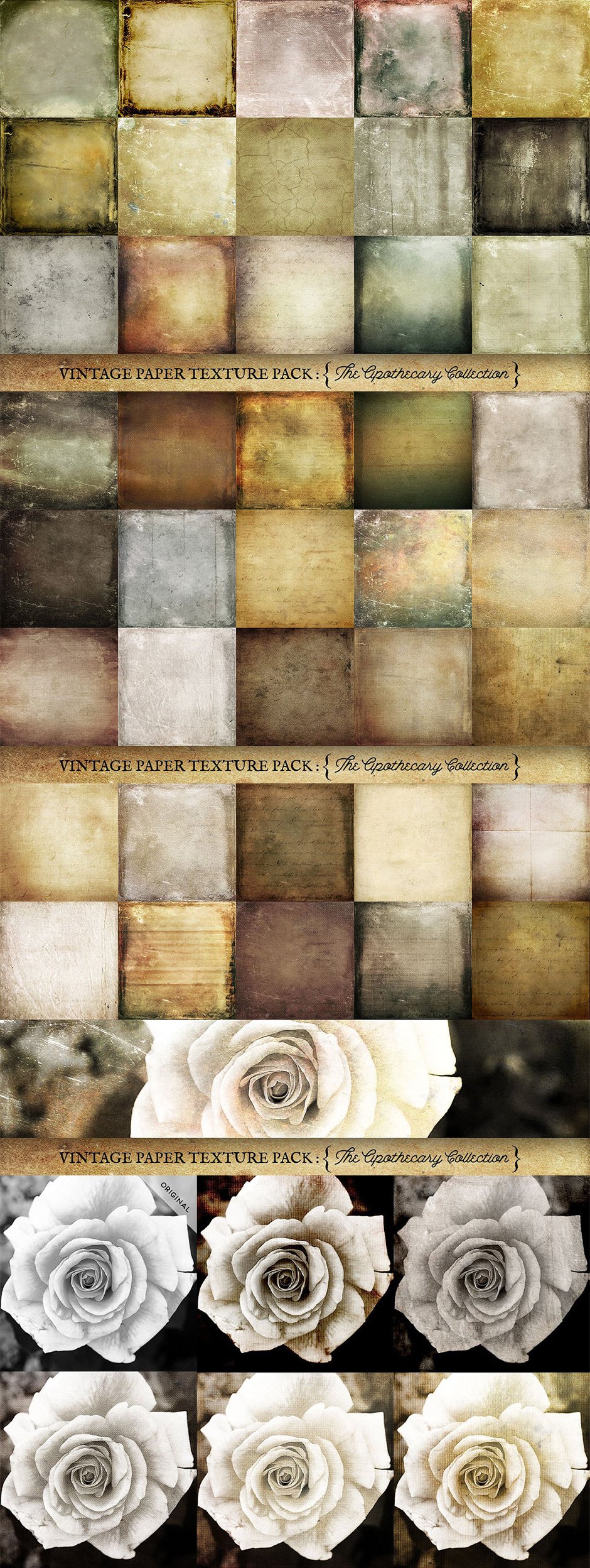 Vintage Paper Textures Apothecary