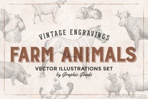 46 Farm Animals Vintage Engravings