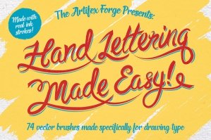 74 Hand Lettering Brushes
