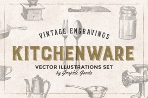 84 Vintage Kitchen Tools Engravings