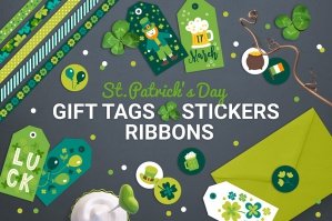 St Patricks Day Gift Tags, Stickers and Tapes