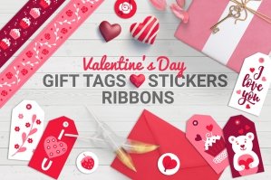 Valentine Gift Tags, Stickers And Tapes