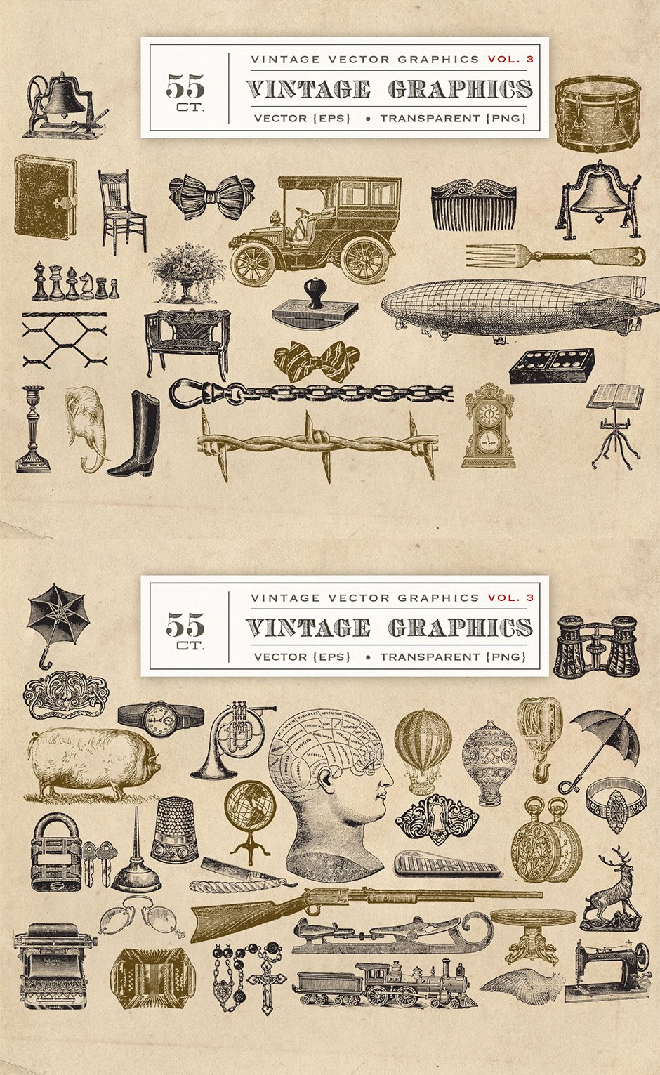 Vector Vintage Graphics Vol. 3