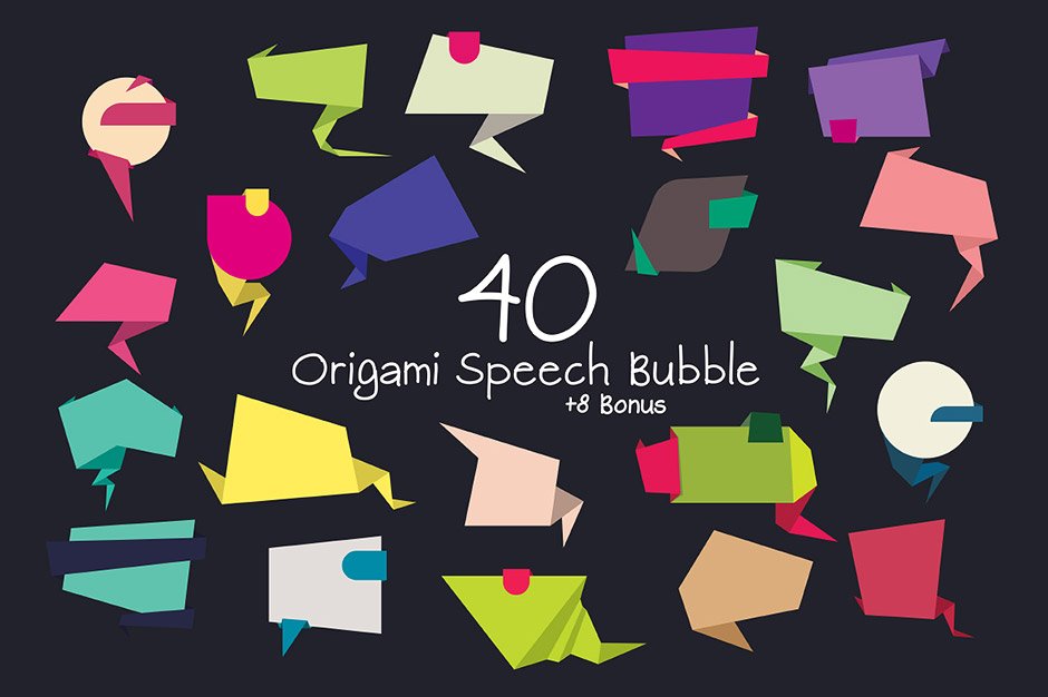 40 Origami Speech Bubbles