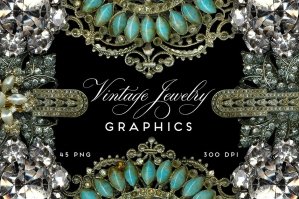 Vintage Jewelry & Rhinestone Graphics