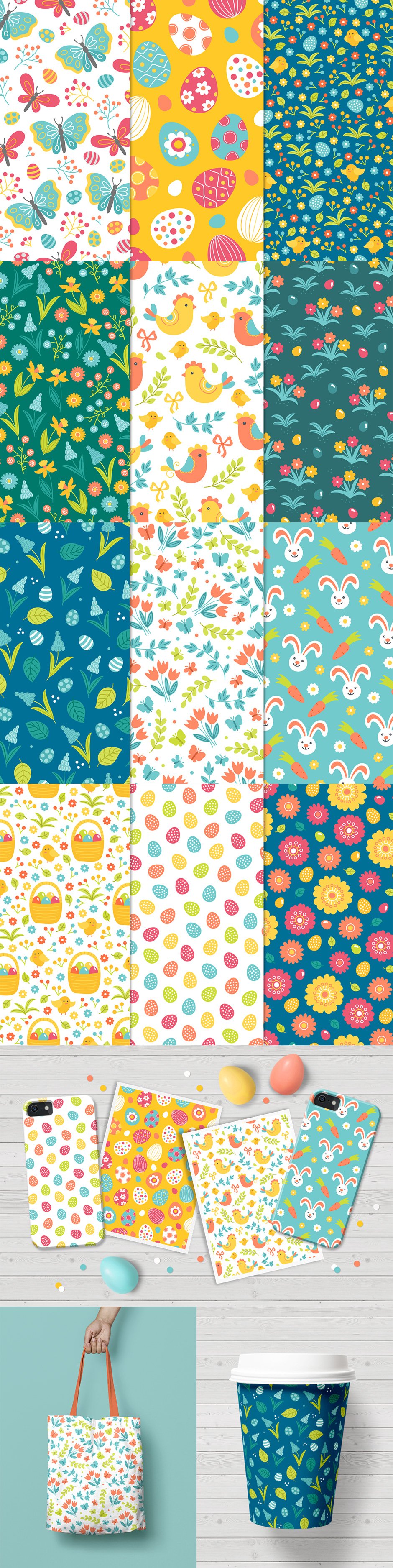 12 Seamless Easter Patterns