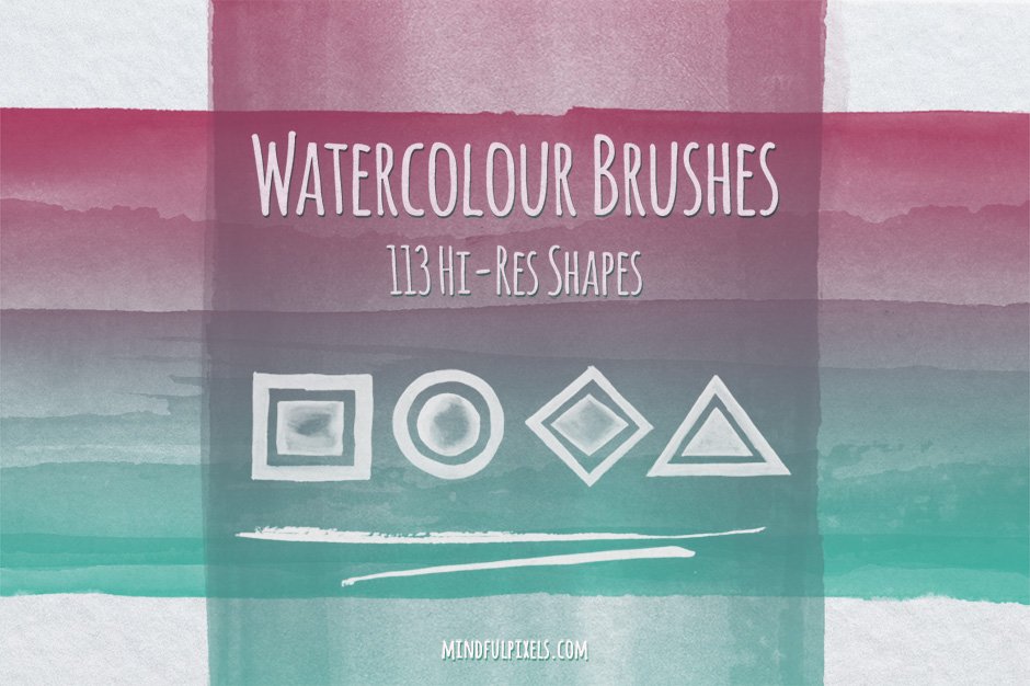 …113 Hi-Res Watercolour Brushes