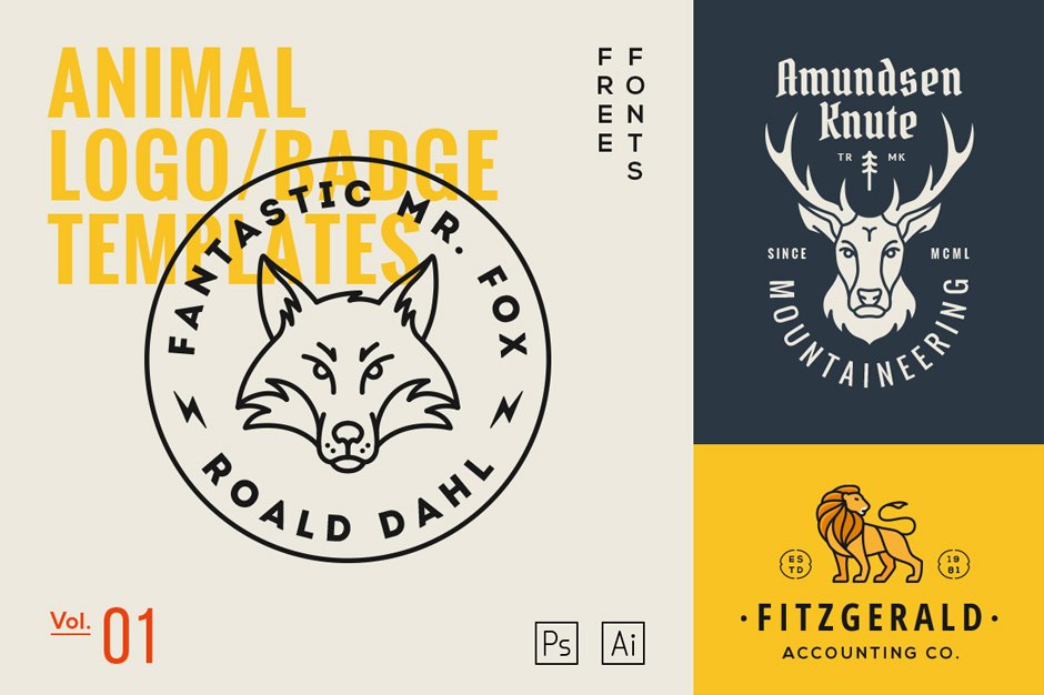 …Animal Logo Badge Templates Vol. 1