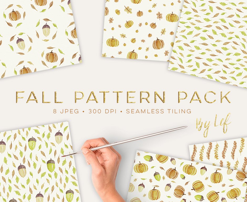 Fall Pattern Watercolor Pack