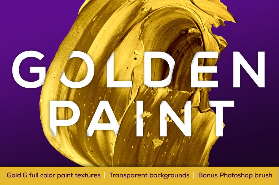Golden Paint Transparent Textures