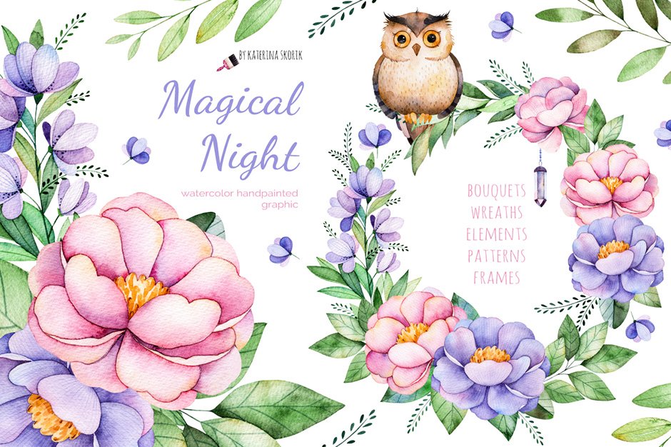 Magical Night Watercolor Collection