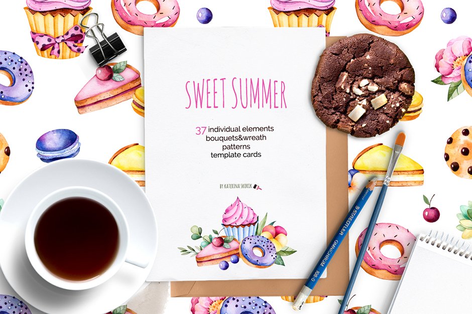 Sweet Summer Watercolor Collection