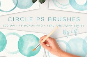 Watercolor Circles Photoshop Brushes