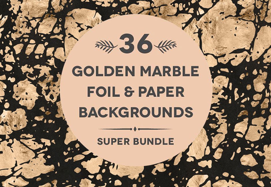 36 Golden  Foil Marble Backgrounds