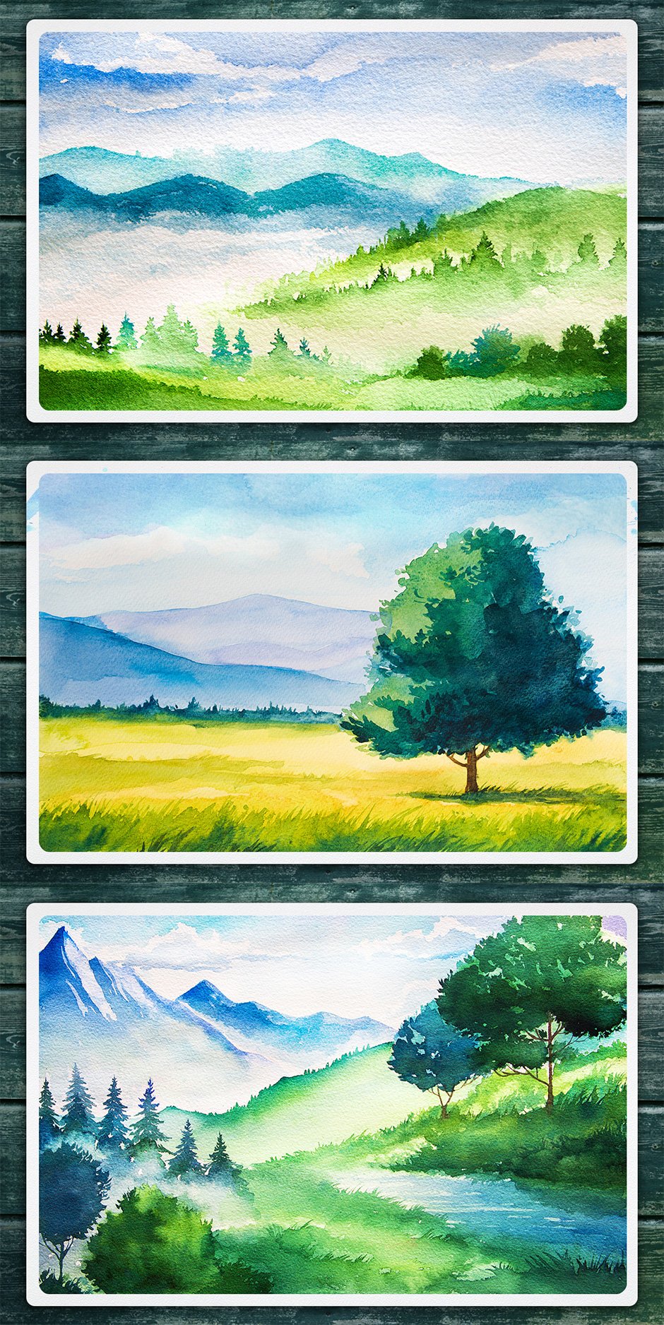 Watercolor Vector Landscapes Vol. 3