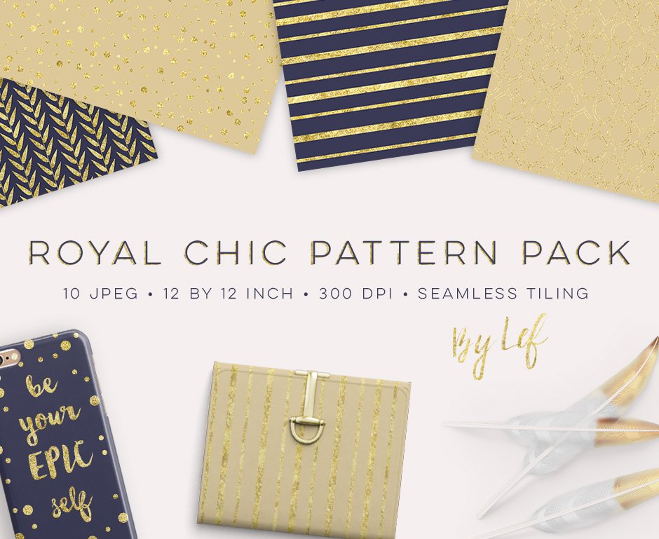 Gold and Navy Blue Patterns