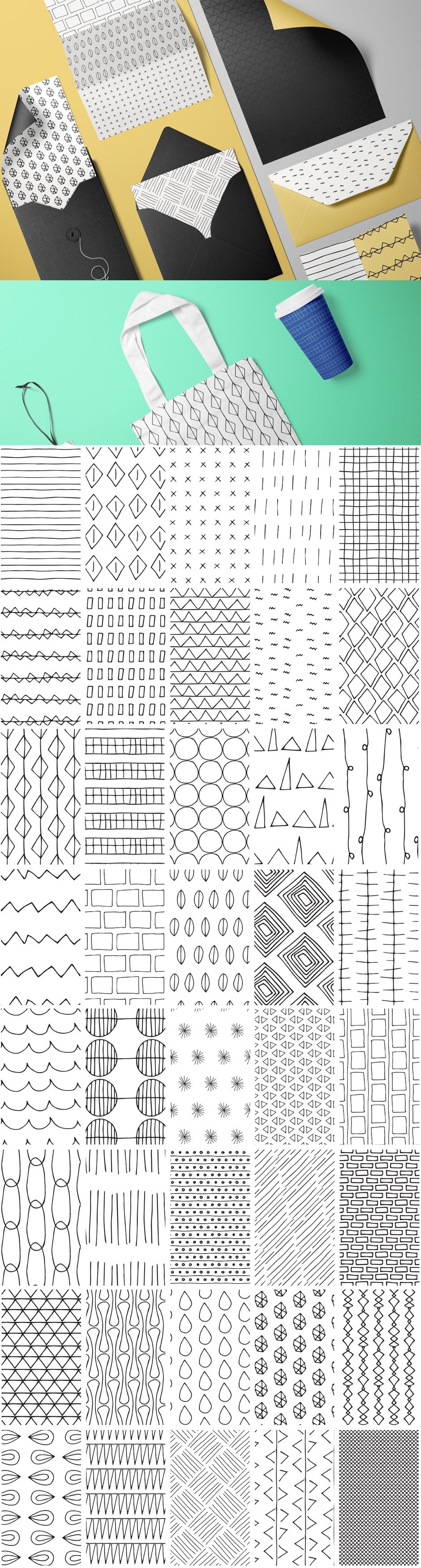 Simple Line Hand-drawn Patterns