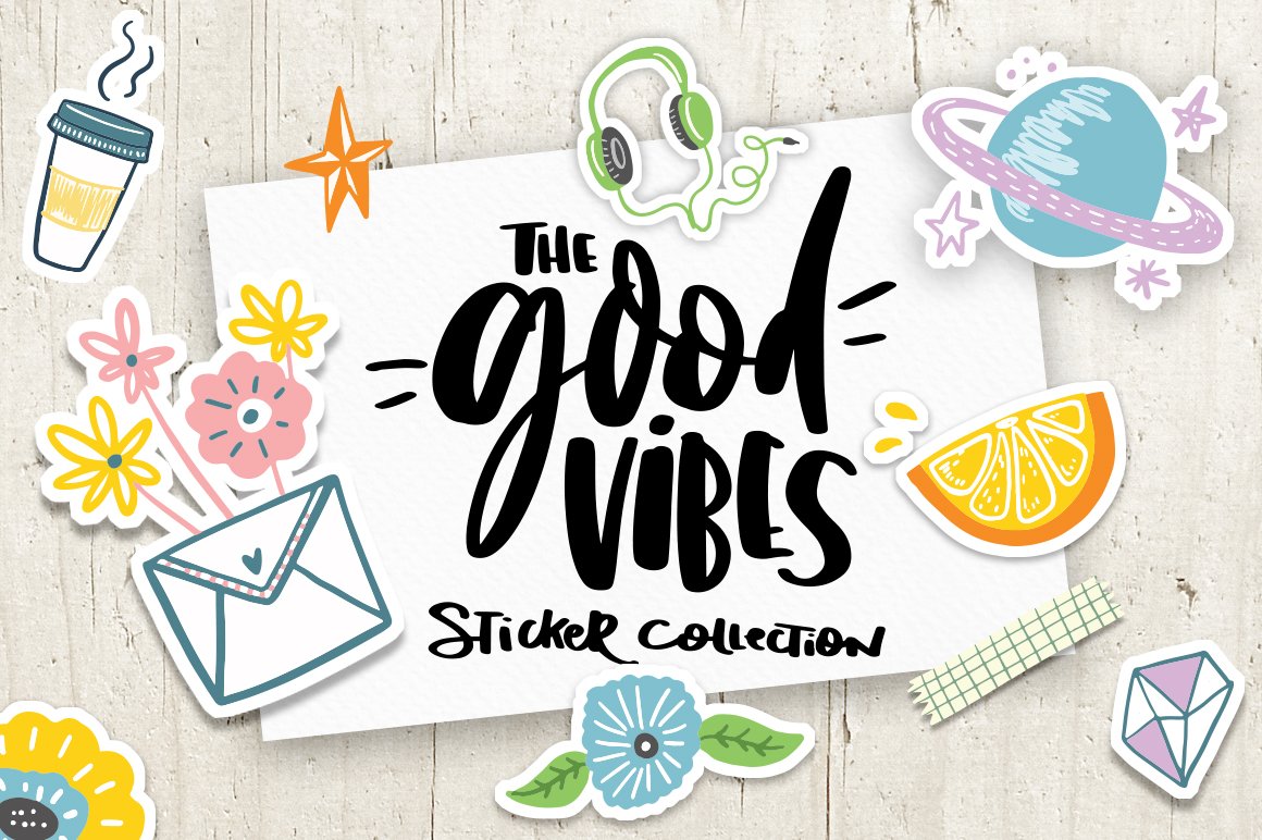 Good Vibes Sticker Illustrations Collection