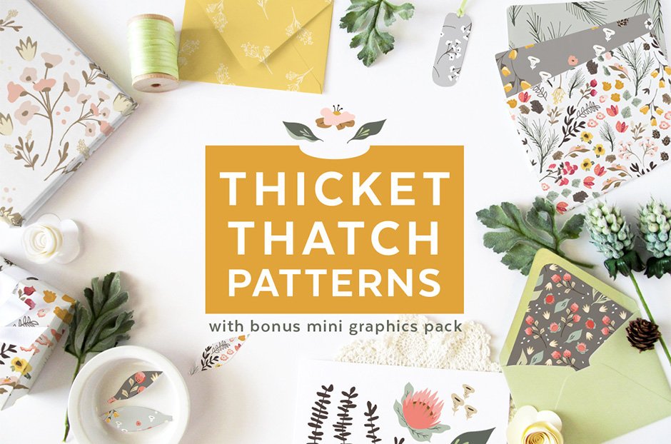 Thicket Thatch: Forest Floral Graphics and Patterns