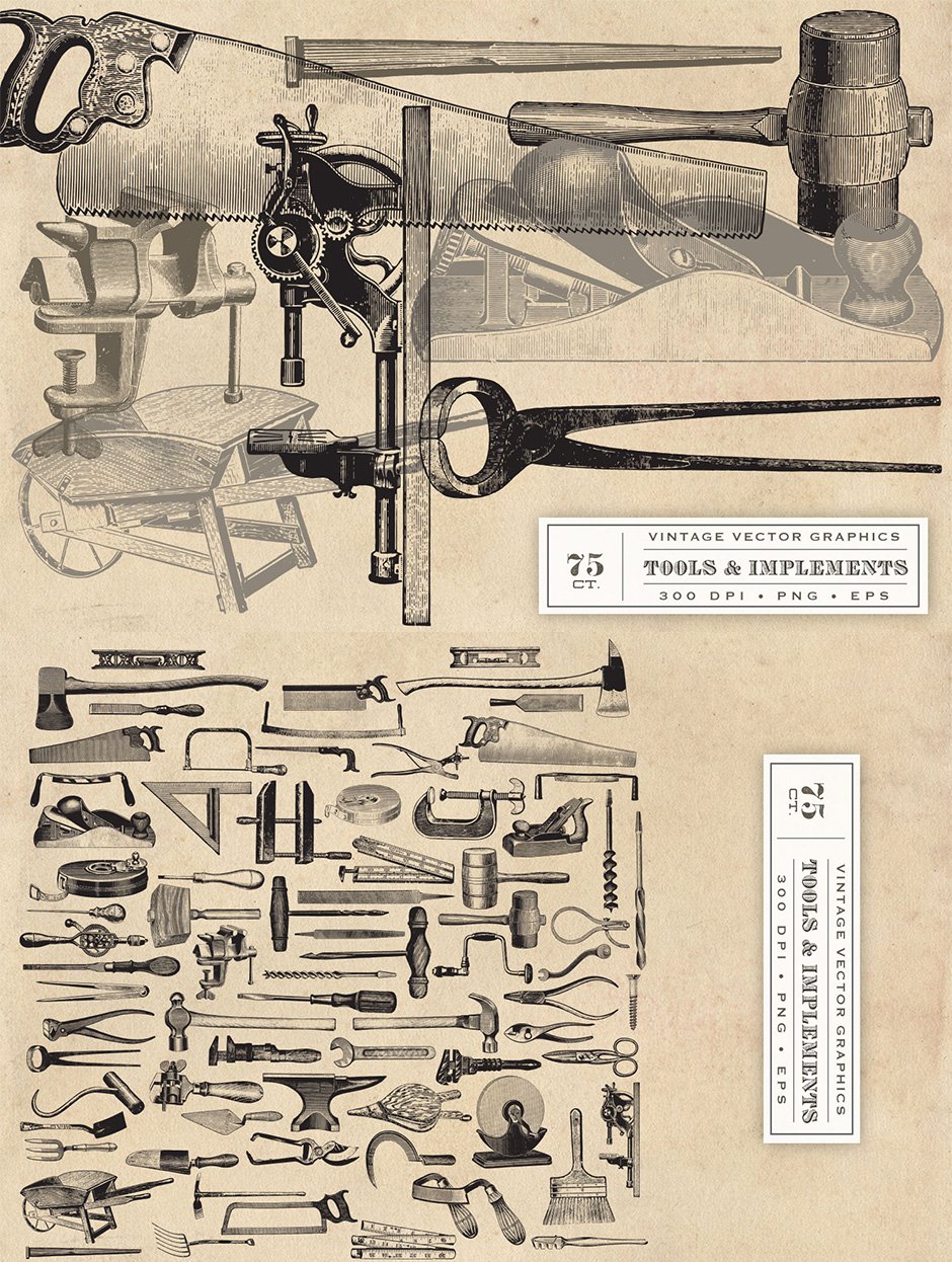 Vintage Tool & Implement Graphics