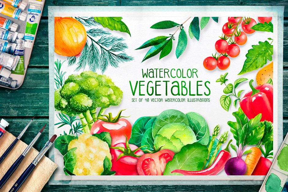 Watercolor Vegetables