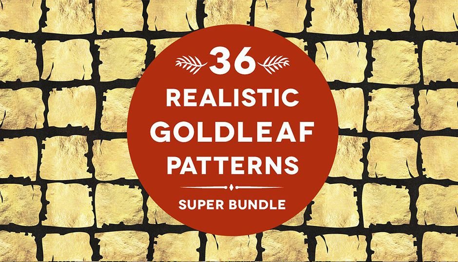 36 Gold Leaf Patterns Super Bundle