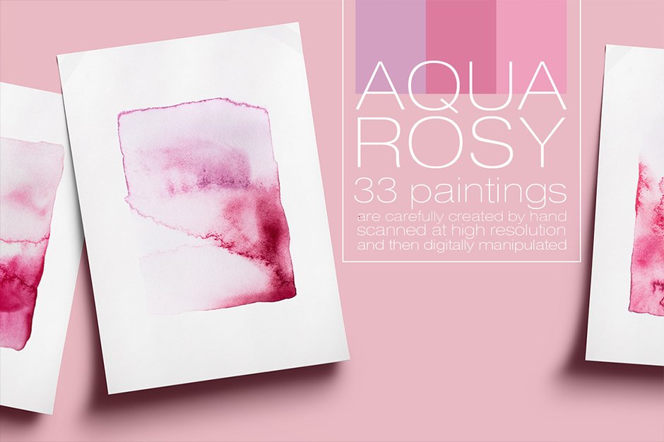 Aqua Rose Watercolor Collection