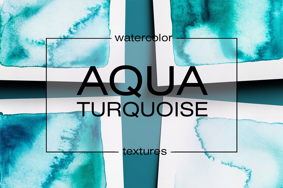 Aqua Watercolor Collection Aqua Turquoise